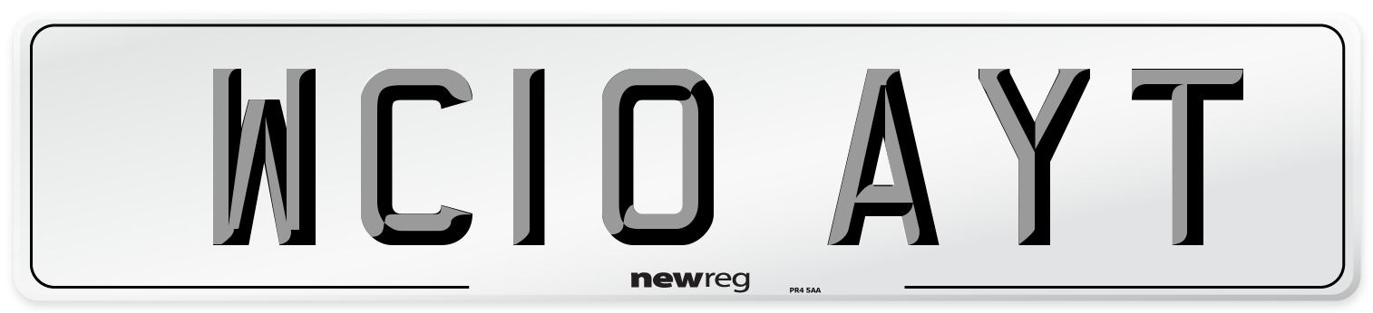 WC10 AYT Number Plate from New Reg